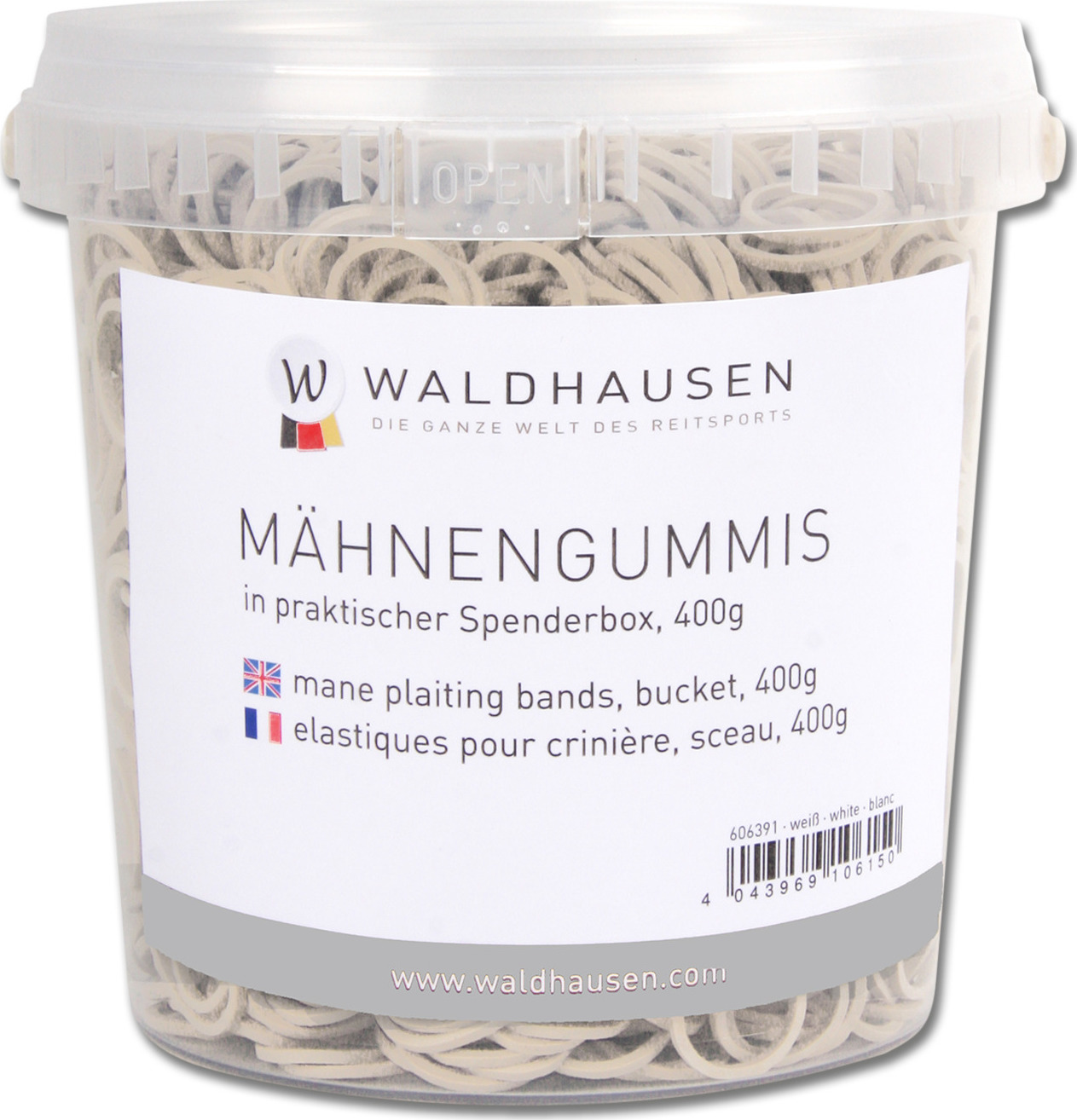WALDHAUSEN Gumičky do hřívy Waldhausen, 400 g, bílé