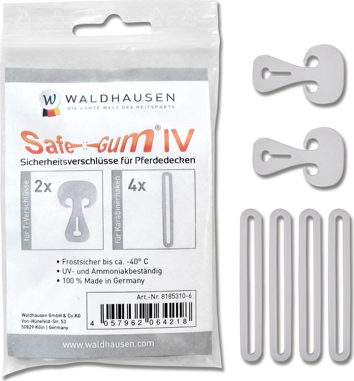 WALDHAUSEN Sada bezpečnostní k dekám Waldhausen, 6 ks, silver grey