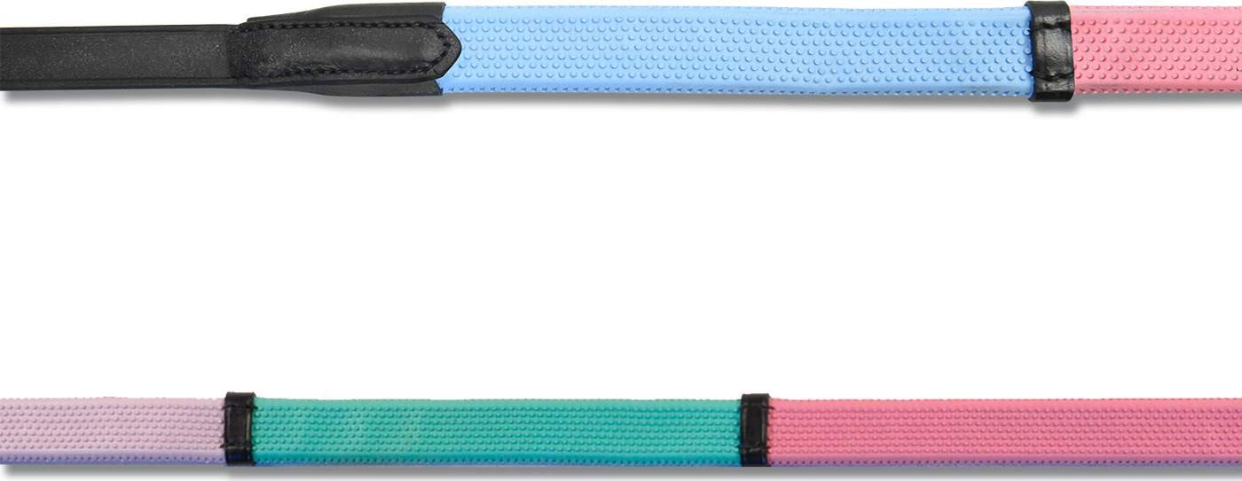 WALDHAUSEN Otěže gumové Star Rainbow, 120/140 cm, černé Varianta: PONY