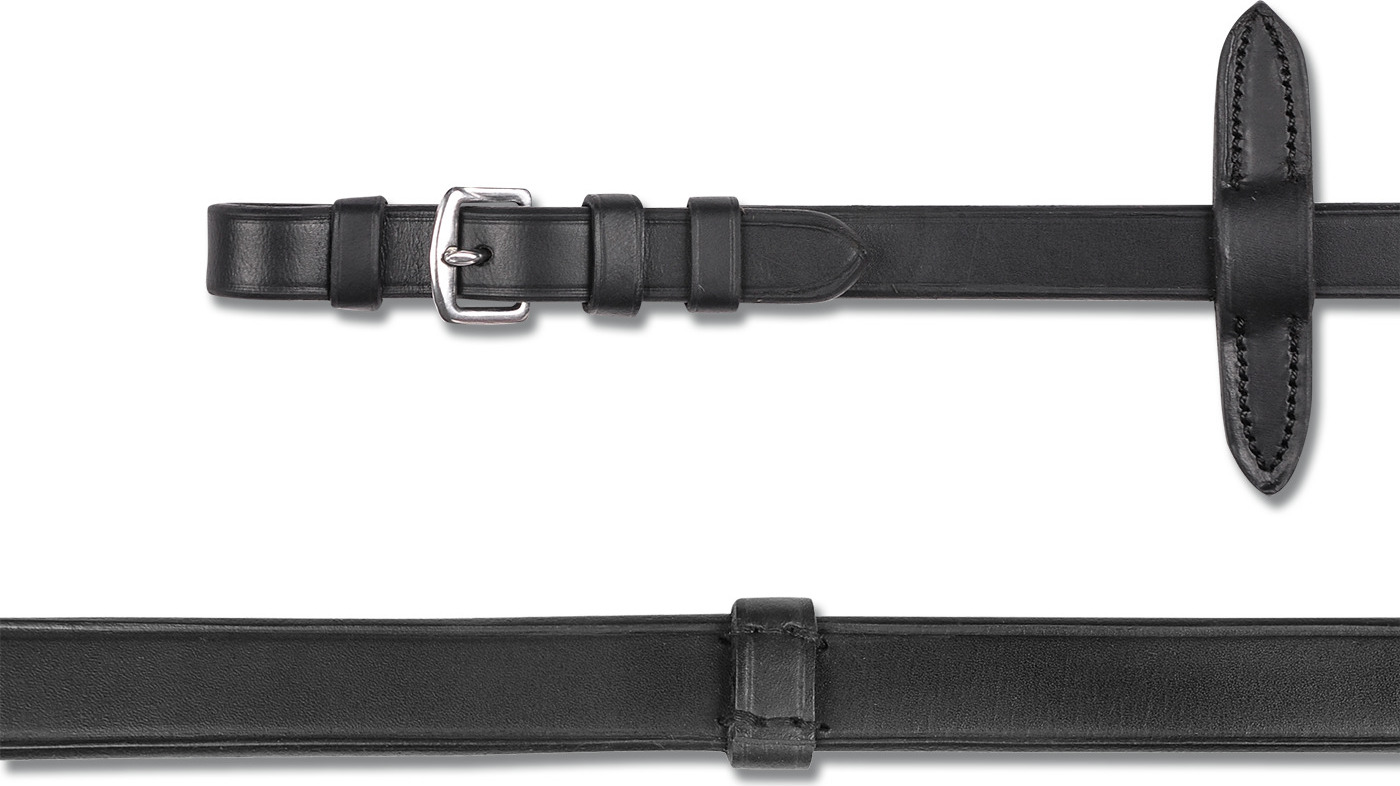 WALDHAUSEN Otěže kožené X-Line Waldhausen, extra dlouhé, 166 cm, černé