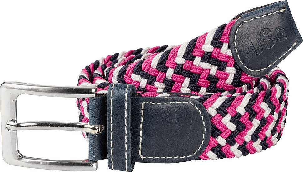 USG Pásek pletený Casual USG, navy/pink/white Délka: 110 cm