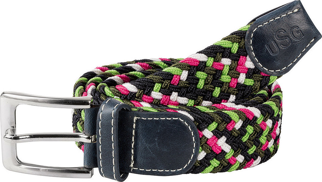 USG Pásek pletený Casual USG, navy/green/pink/white Délka: 100 cm