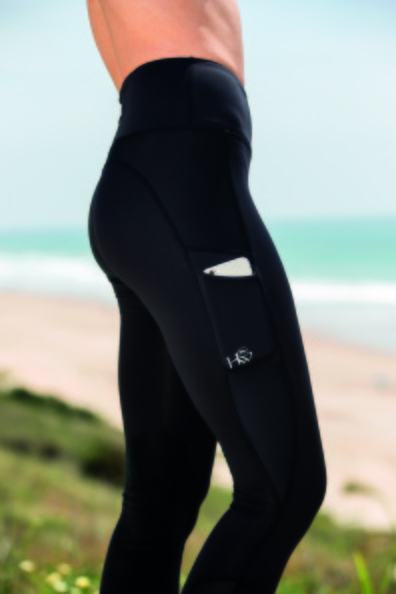 HORSEWARE Legíny multifunkční sportovní Horseware, s kolenními záplatami, dámské, černé Velikost: 4XL