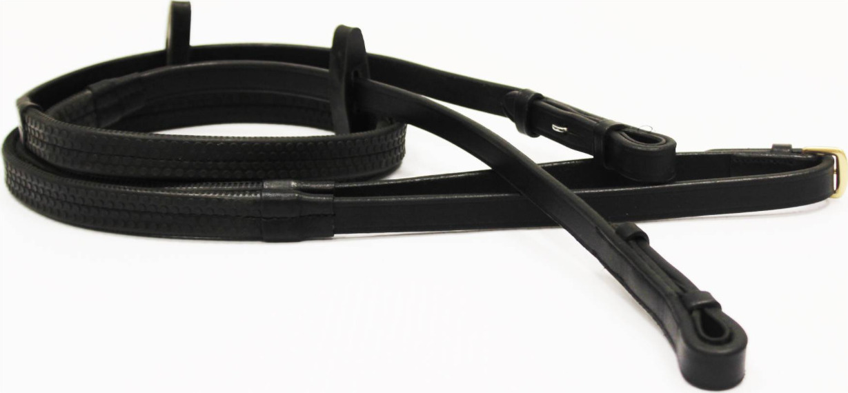 Rambo Micklem Otěže Rubber k uzdečce Rambo Micklem, 120/140 cm, černé Varianta: FULL