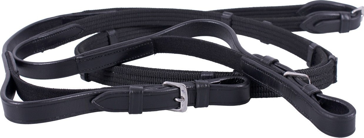QHP Otěže elastické QHP, 125/140 cm, černé Varianta: FULL