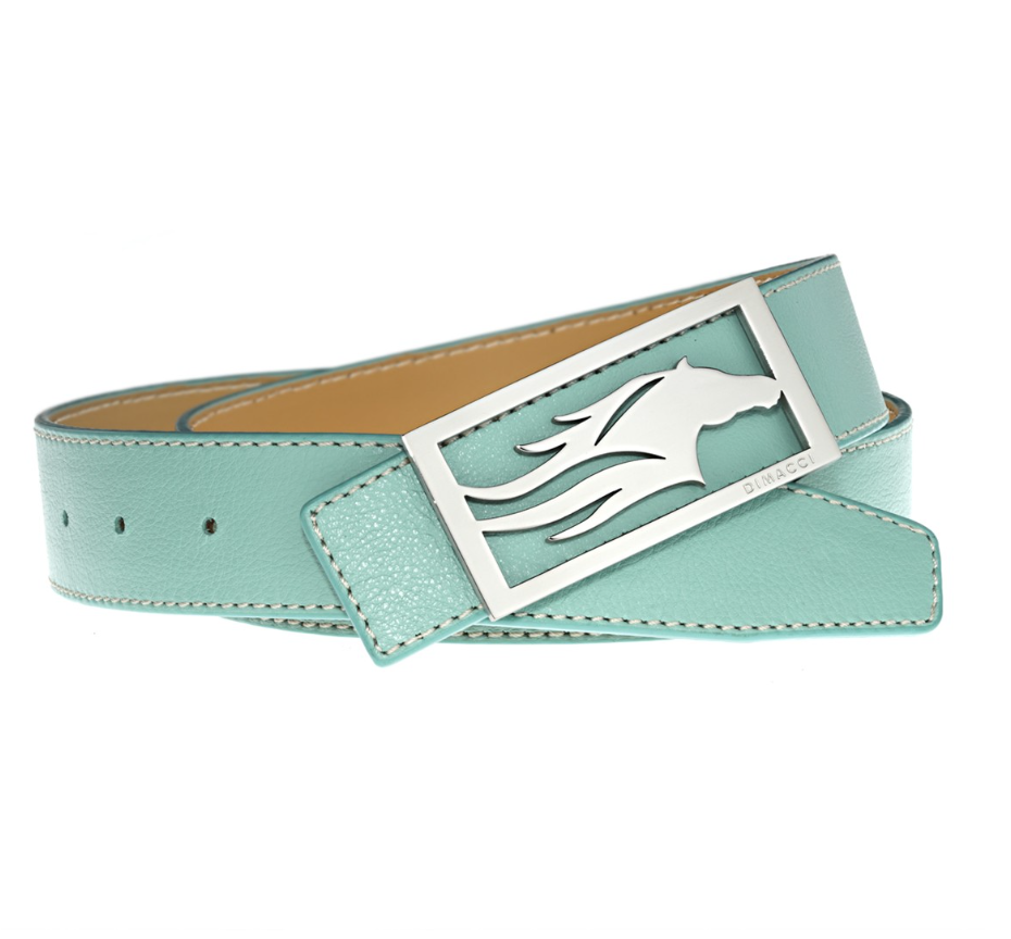 DIMACCI Pásek kožený DIMACCI, turquoise/silver