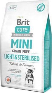 Granule pro psy Brit Care Mini Grain Free, Light & Sterilised, 400 g