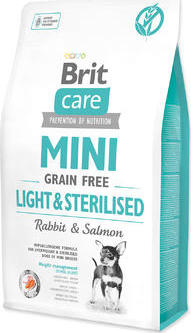 Granule pro psy Brit Care Mini Grain Free, Light & Sterilised, 7 kg