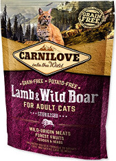 CARNILOVE Granule pro kočky Lamb & Wild Boar Adult Sterilised Carnilove, 400 g