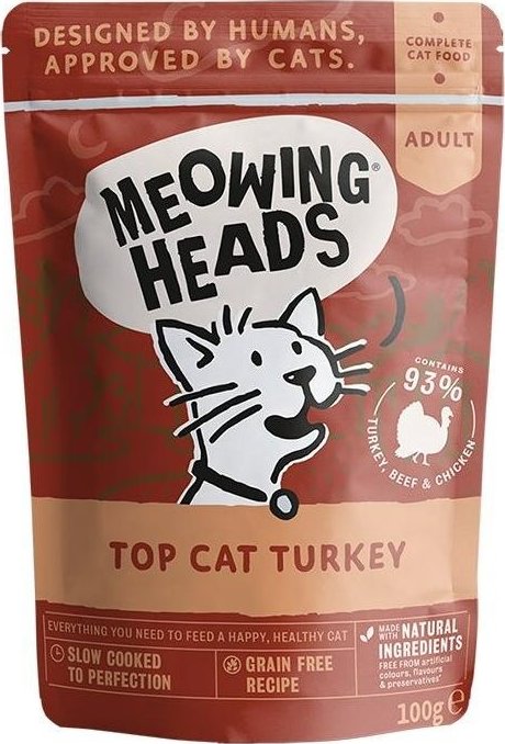 MEOWING HEADS Kapsička pro kočky Meowing Heads, Top Cat Turkey, 100 g