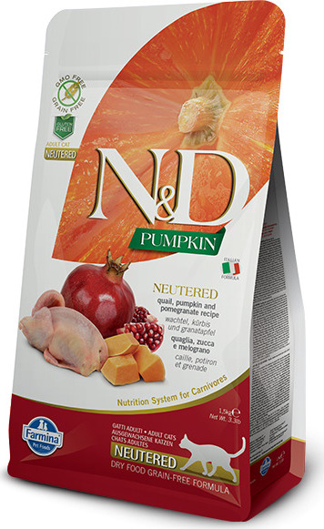N&D (Farmina Pet Foods) N&D GF Pumpkin CAT NEUTERED Quail & Pomegranate 300 g