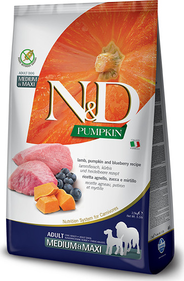 N&D (Farmina Pet Foods) N&D GF Pumpkin DOG Adult M/L Lamb & Blueberry 2,5 kg