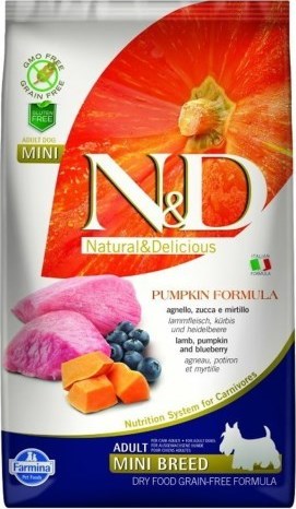 N&D (Farmina Pet Foods) N&D GF Pumpkin DOG Adult Mini Lamb & Blueberry 2,5 kg