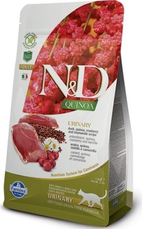 N&D (Farmina Pet Foods) Granule pro kočky GF Quinoa Urinary Duck & Cranberry N&D, 300 g
