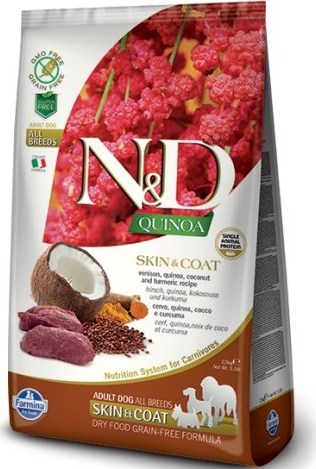 N&D (Farmina Pet Foods) N&D GF Quinoa DOG Skin & Coat Venison & Coconut 7 kg