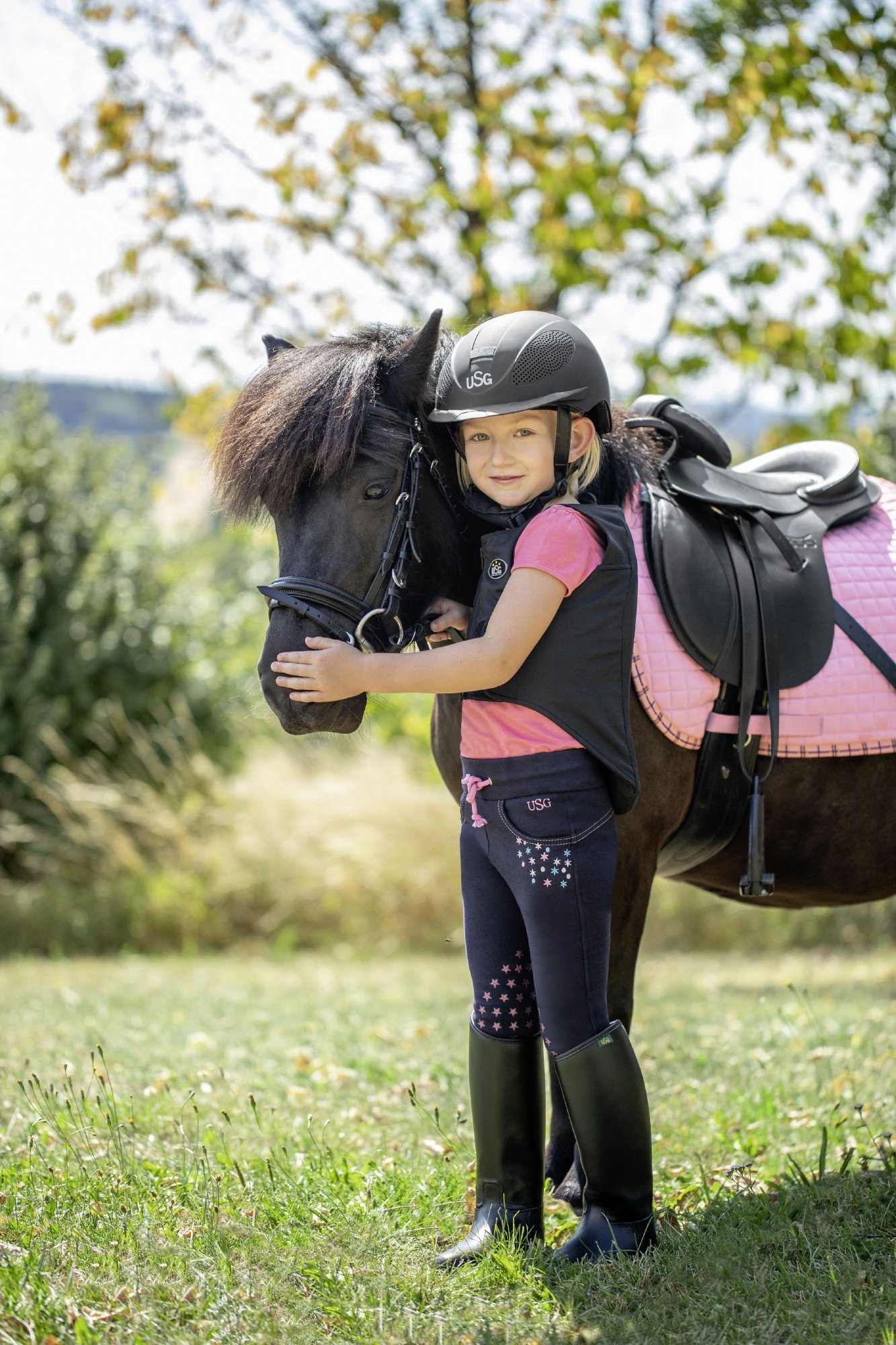 USG Legíny Little Star USG, s gripem, dětské, navy/pink Velikost: 98-104