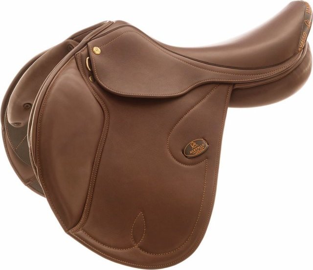 ACAVALLO Sedlo skokové Botticelli Acavallo, latexové polštáře, cognac Velikost posedlí: 15", Šířka komory: nastavitelná
