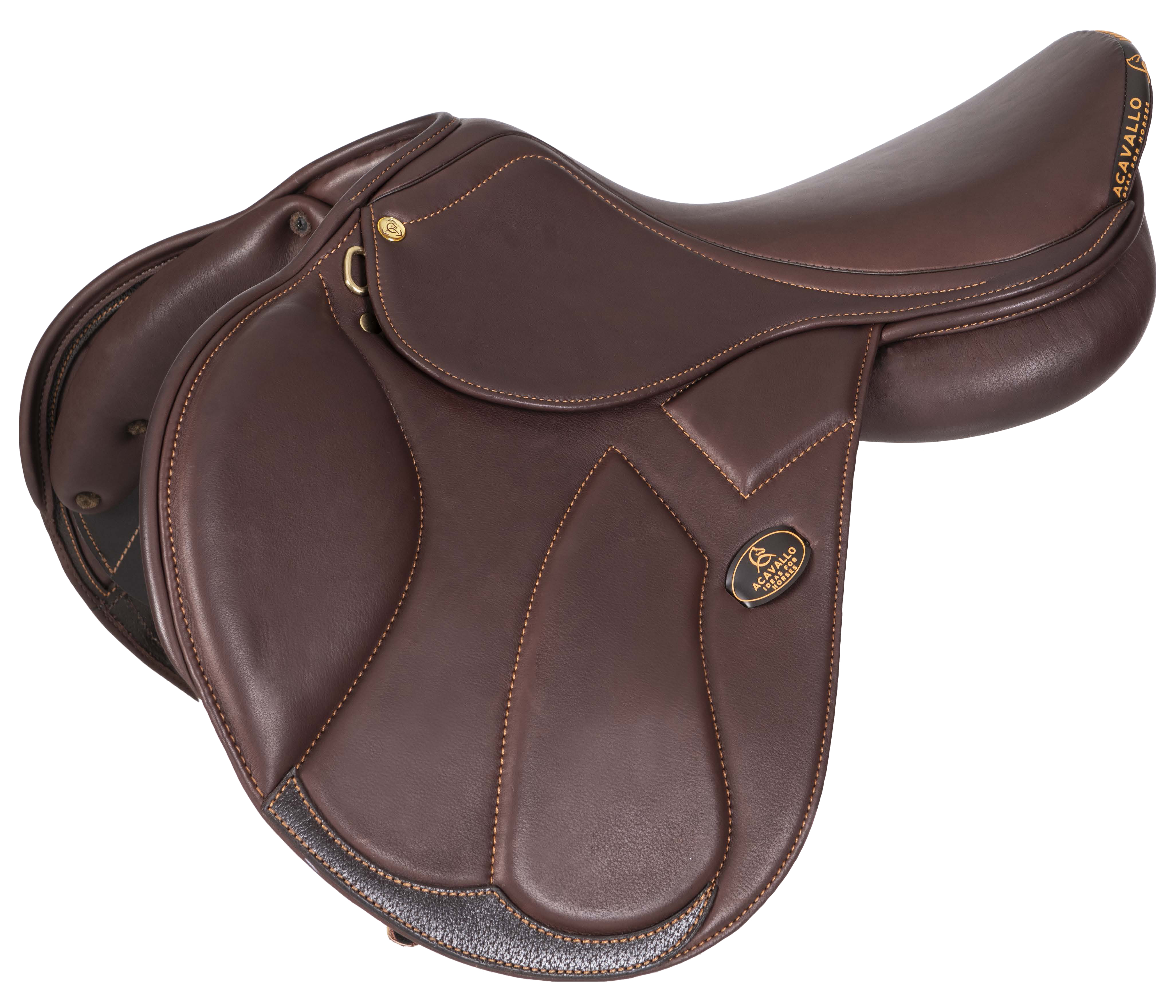 ACAVALLO Sedlo skokové Modigliani Acavallo, latexové polštáře, cognac Velikost posedlí: 17", Šířka komory: nastavitelná