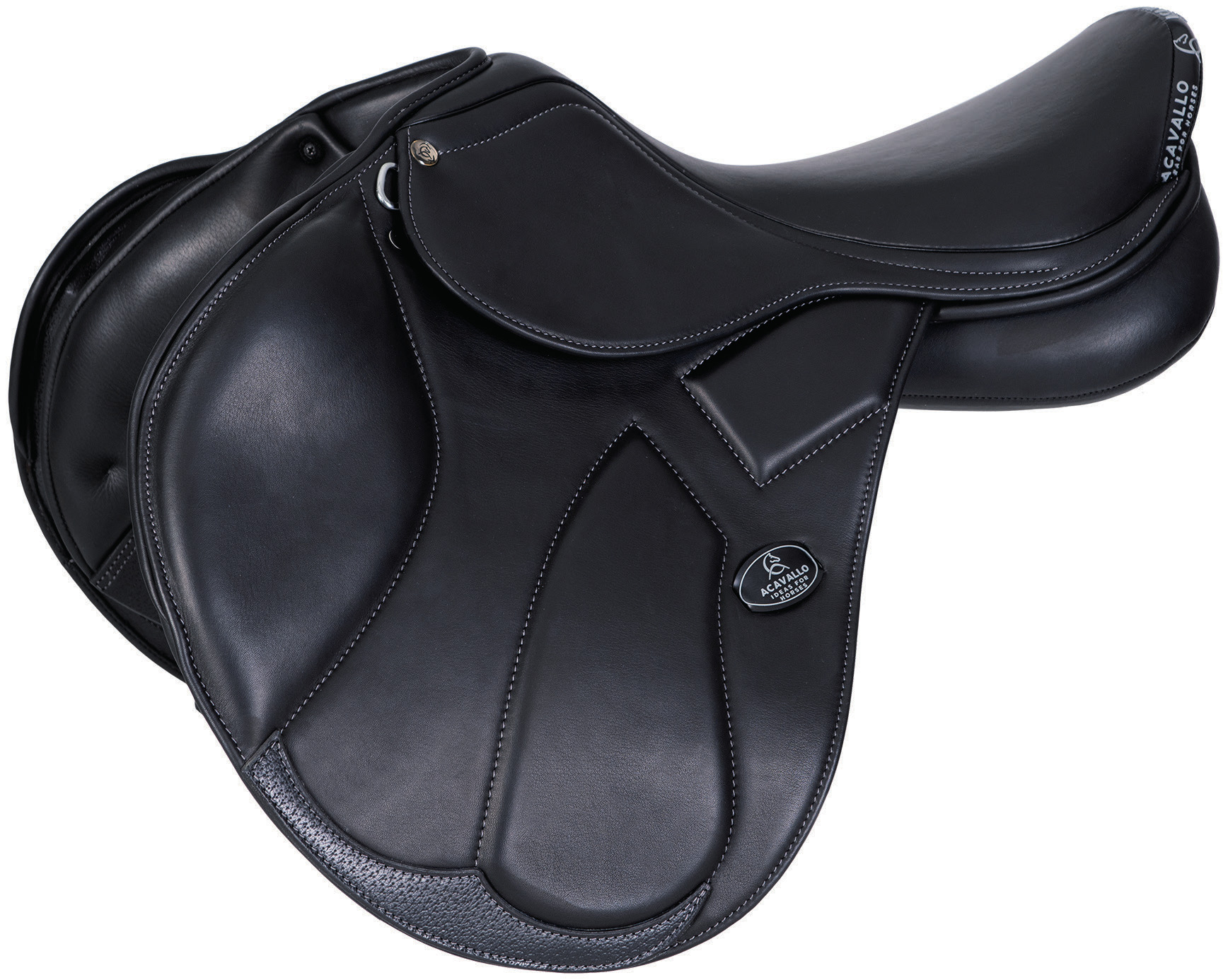ACAVALLO Sedlo skokové Guttuso Acavallo, latexové polštáře, cognac Velikost posedlí: 15,5", Šířka komory: nastavitelná