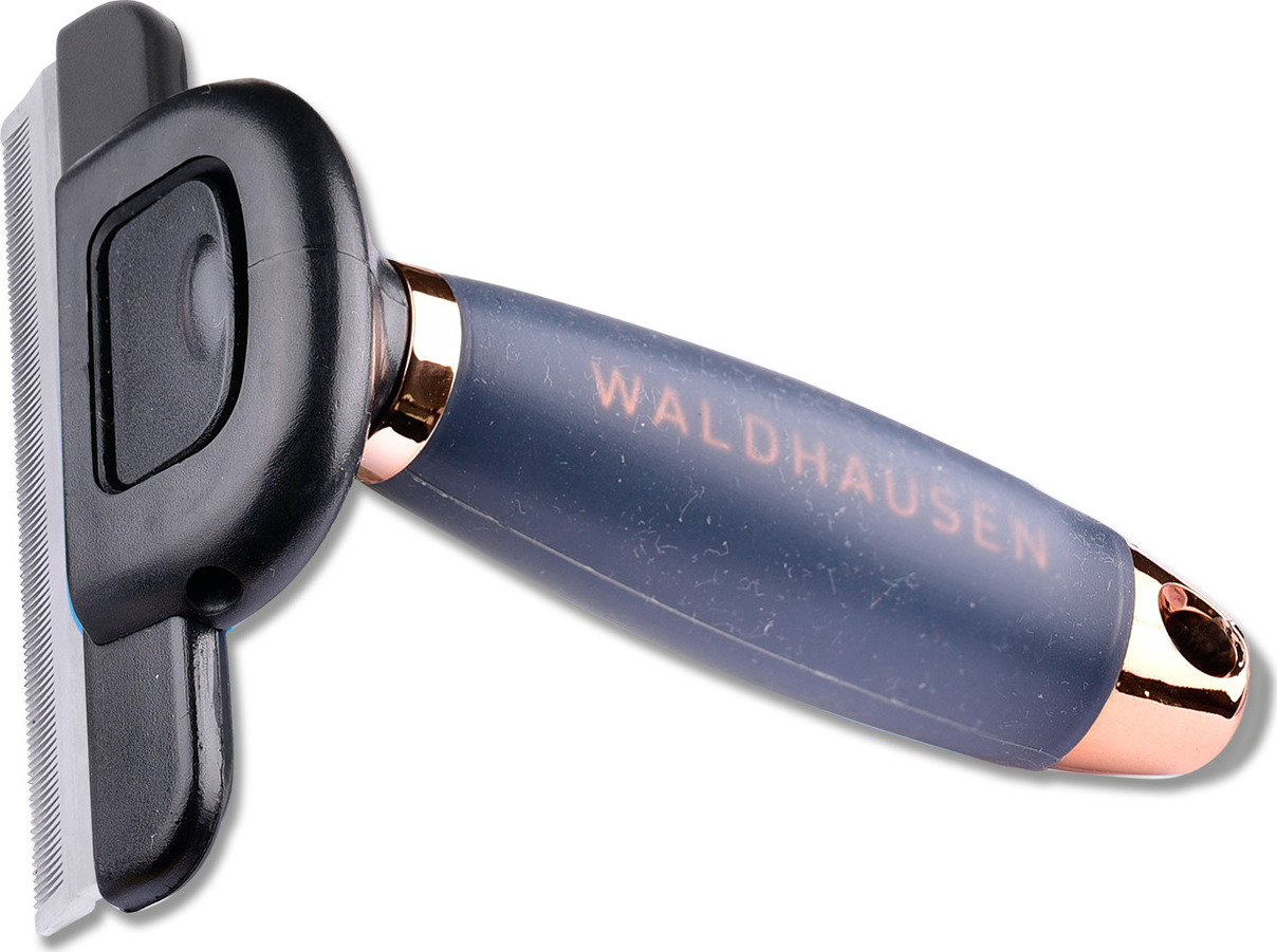 WALDHAUSEN Redukující hřeben na srst s gelovou rukojetí, Waldhausen, L, black/rose gold