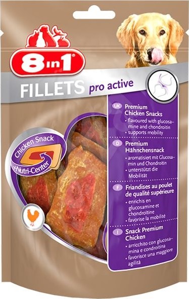 8in1 Pochoutka pro psy Fillets pro active S 8in1, 80 g