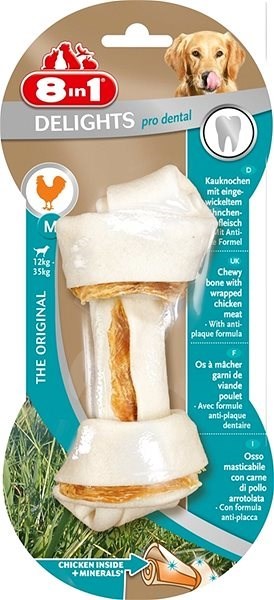 8in1 Kost žvýkací s minerály Dental Delights M 1 ks