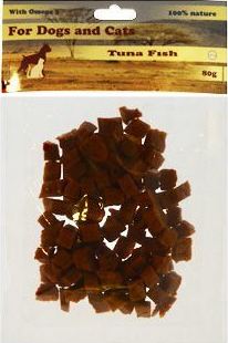 For Dogs and Cats Pochoutka Tuňákové maso kostky 80 g