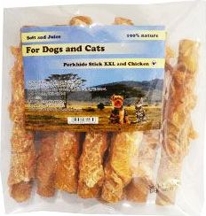 For Dogs and Cats Pochoutka Rolka z vepř. kůže s kuřecím masem 16 cm 450 g