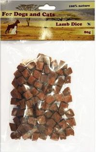 For Dogs and Cats Pochoutka Jehněčí maso kostičky 80 g