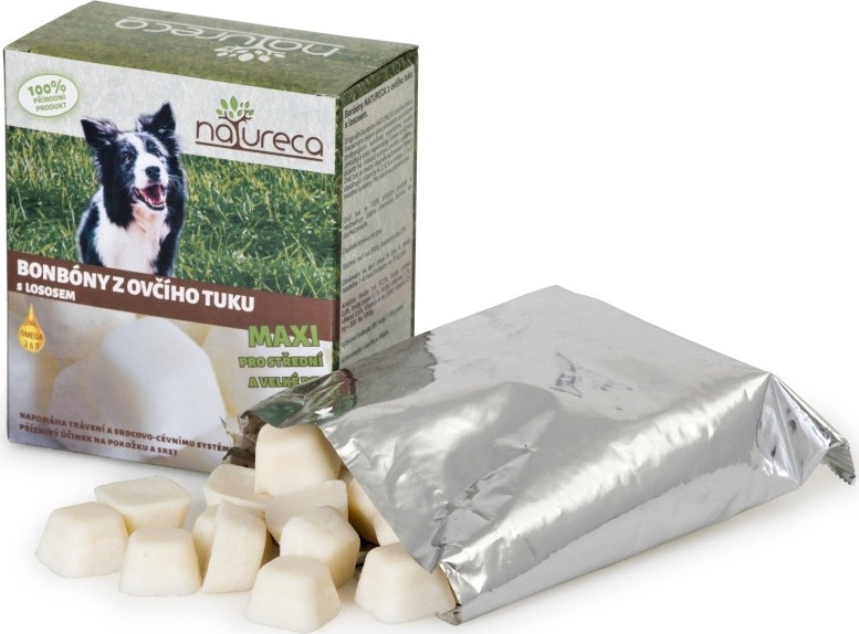 NATURECA Bonbóny z ovčího tuku s lososem NATURECA, Maxi, 250 g
