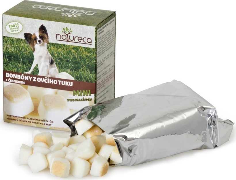 NATURECA Bonbóny z ovčího tuku s česnekem NATURECA, Mini, 250 g