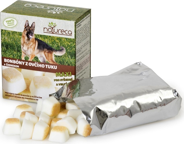 NATURECA Bonbóny z ovčího tuku s česnekem NATURECA, Maxi, 250 g