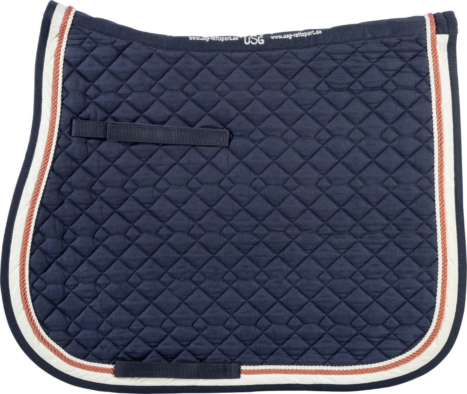 USG Dečka podsedlová prošívaná USG, všestranná, FULL, navy/cognac