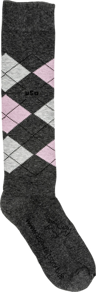 USG Podkolenky jezdecké Caro USG, pár, dark grey/light grey/rose Velikost: 29-35