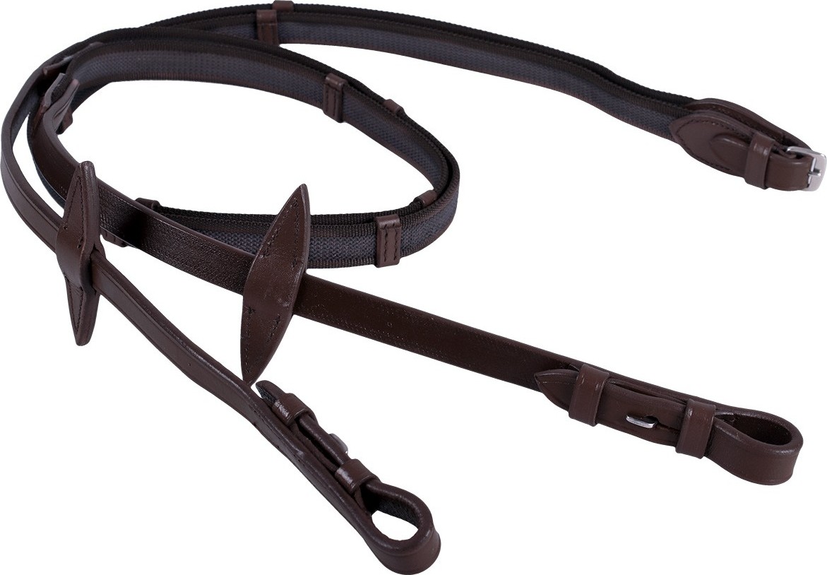 QHP Otěže Anti-slip QHP, různé délky, tmavě hnědé Varianta: MINI SHETTY
