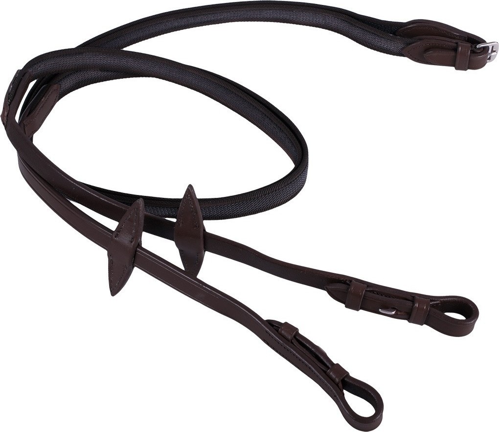 QHP Otěže Anti-slip QHP, 125/140 cm, tmavě hnědé Varianta: PONY