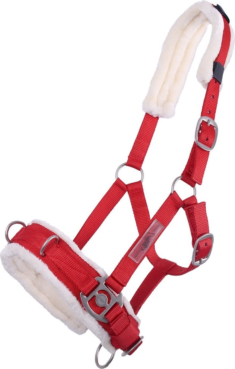 QHP Obnosek lonžovací QHP, s beránkem, bright red Velikost: SHETTY
