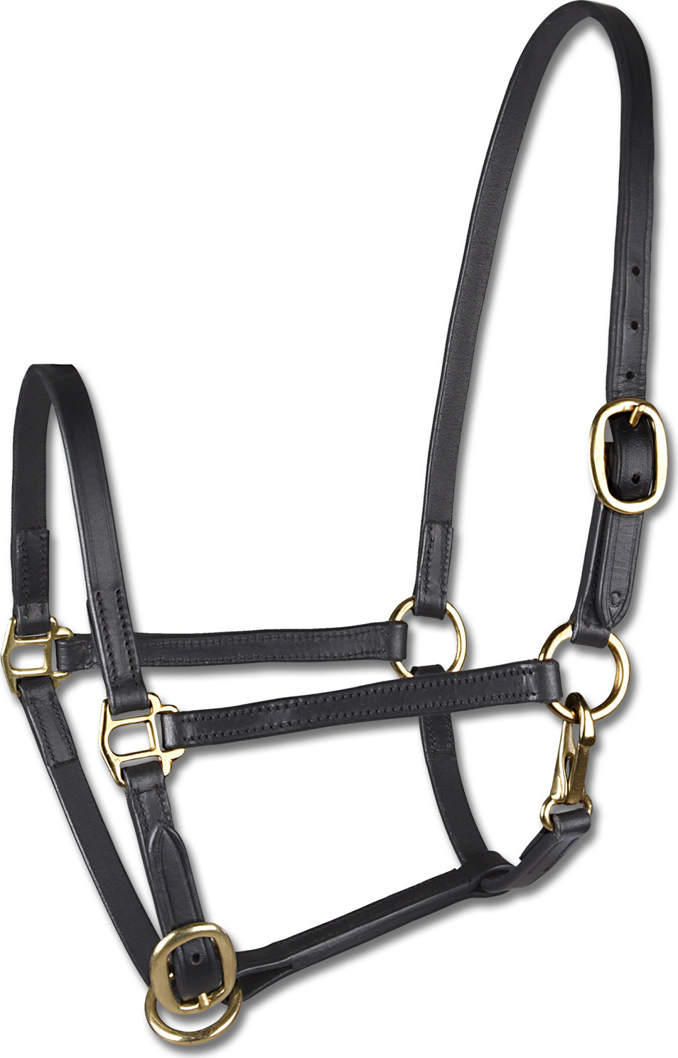 WALDHAUSEN Ohlávka hříběcí STAR, kožená, black/gold Velikost: SHETTY