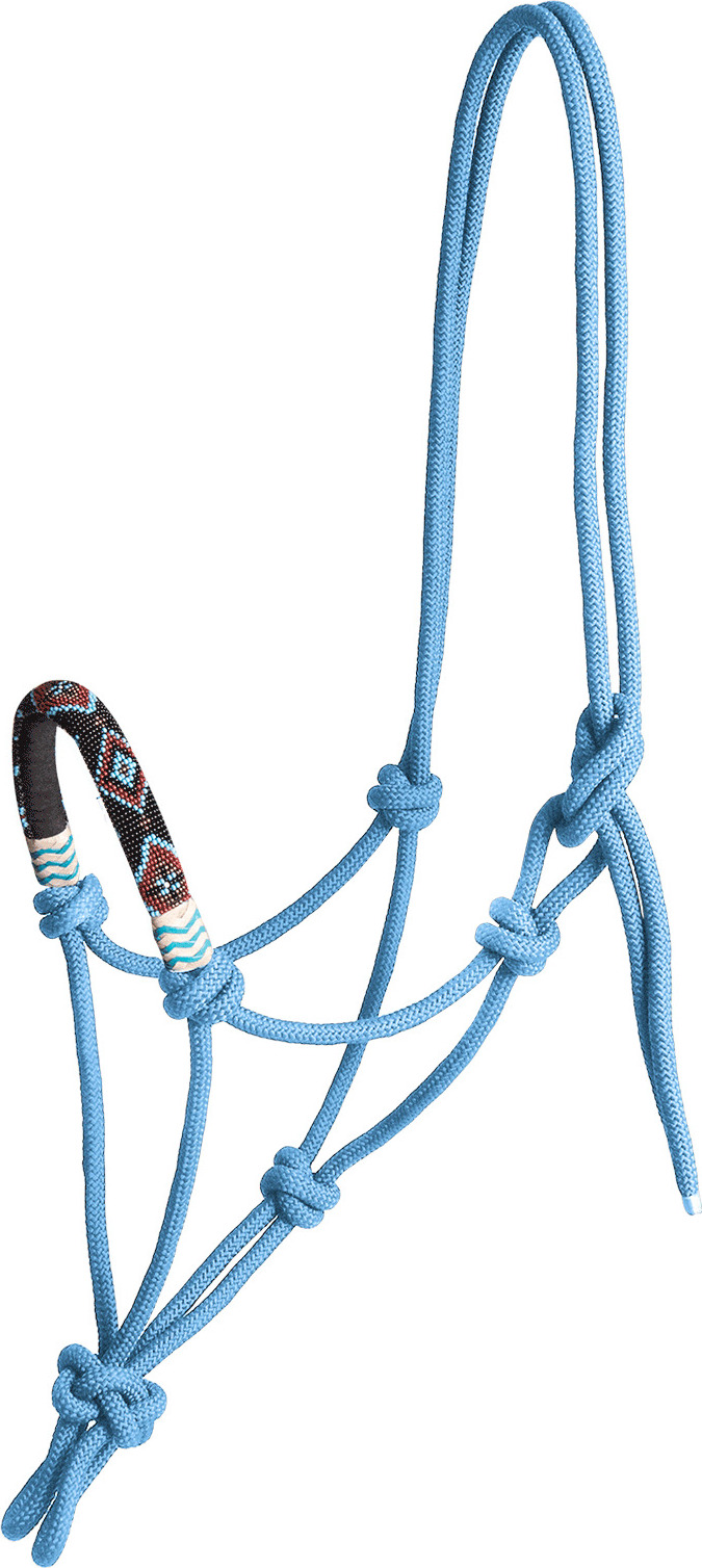 WALDHAUSEN Ohlávka provazová Pearls Waldhausen, azure blue Velikost: COB