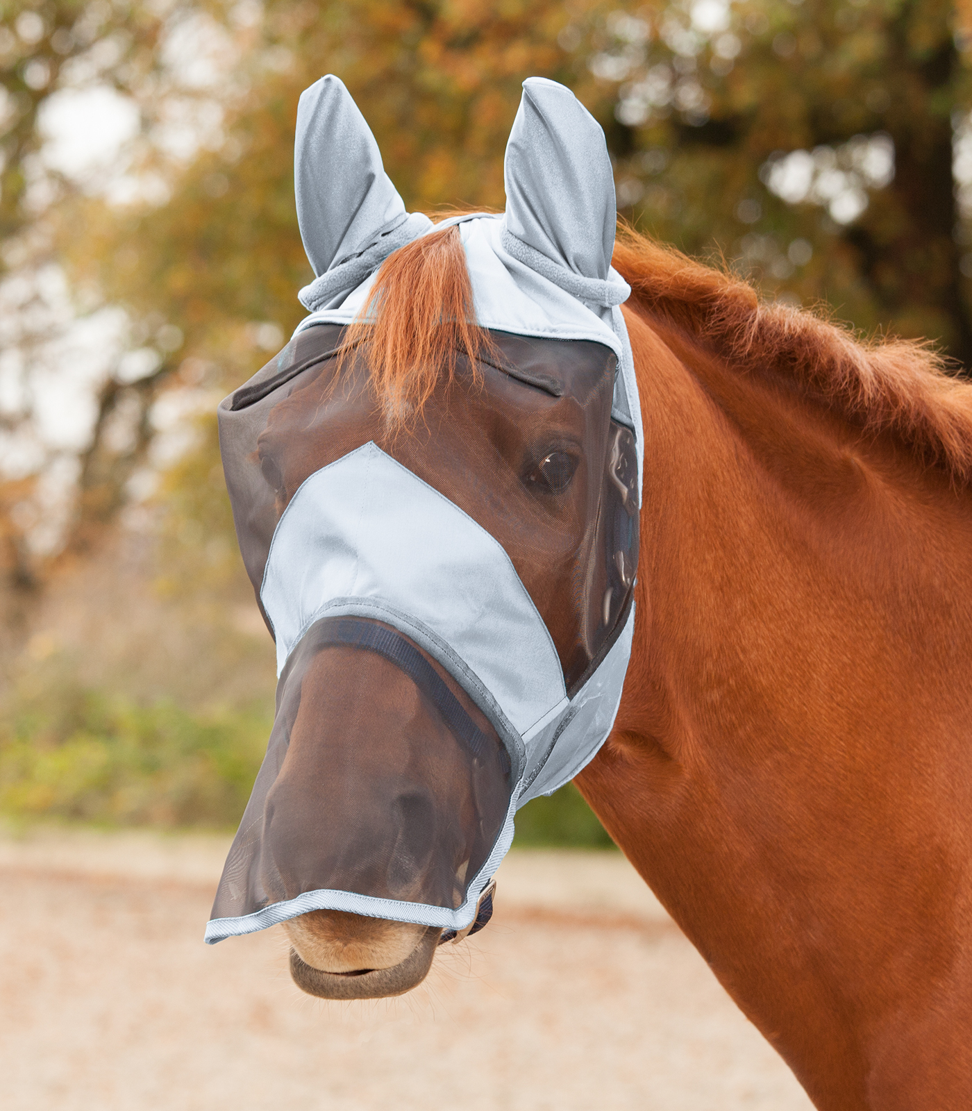 WALDHAUSEN Maska proti hmyzu Premium Waldhausen, s ochranou uší a nozder, silver grey Velikost: PONY