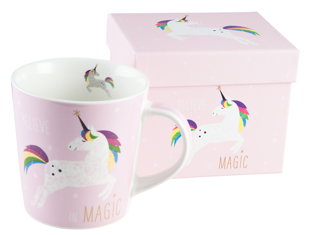 PFIFF Hrníček Pink Unicorn v dárkové krabičce PFIFF, růžový