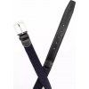 Pásek elastický kožený Fager, black/navy (Délka 80 cm)