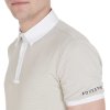 Triko polo Mesh Equestro, pánské, greige