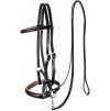 Uzdečka bezudidlová Sidepull Pardoes de lux F.R.A., black/grey (Velikost EXTRA FULL)