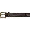 Pásek kožený Double Stitching Equestro, tmavě hnědý (Délka 100 cm)