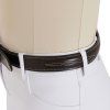 Pásek kožený Double Stitching Equestro, tmavě hnědý (Délka 100 cm)