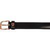 Pásek kožený Rose Gold Equestro, černý (Délka 100 cm)