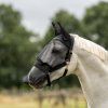 Ohlávka s maskou proti hmyzu Fast Plus BUSSE, černá (Velikost PONY)