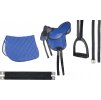 Shetty set sedlo, dečka, podbřišník, třmeny, řemeny Beginner HKM, blue