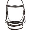 Uzdečka Fancy Stiched Equestro, tmavě hnědá (Velikost COB)